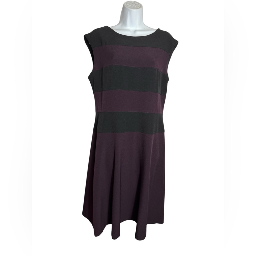 Jones New York Dress Size 12 Black & Purple Sleeveless Dress 🖤💜🖤